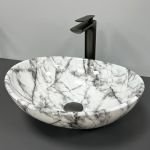 Умывальник накладной VBI PARMA STATUARIO BLACK VEINS GLOSSY 41,5x33,5