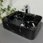 Умывальник накладной VBI FORLI BLACK MARMO GLOSSY 48x37