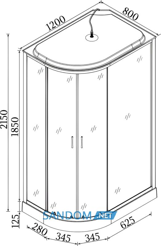 Душевой бокс BRAVO REGA L120FFS 120x80x215