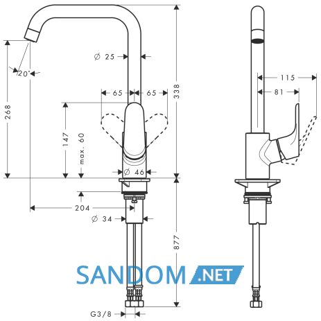 Змішувач для кухні Hansgrohe Focus E2 31820000