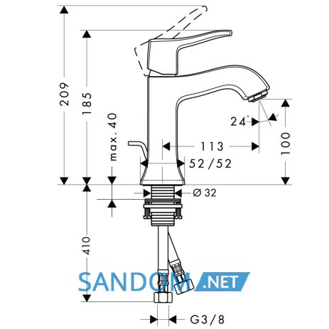 Змішувач для умивальника Hansgrohe Metris Classic 31075000