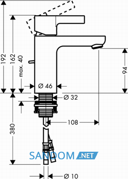 Змішувач для умивальника Hansgrohe Metris S 31060000