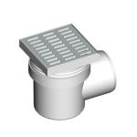 Сливной трап AlcaPlast 150x150/110мм с бок. подвод. металл.