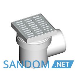 Сливной трап AlcaPlast 150x150/110мм с бок. подвод. металл.
