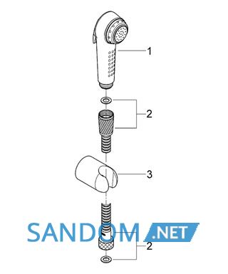 Гигиенический душ Grohe Trigger Spray 27812000 с держателем и шлангом