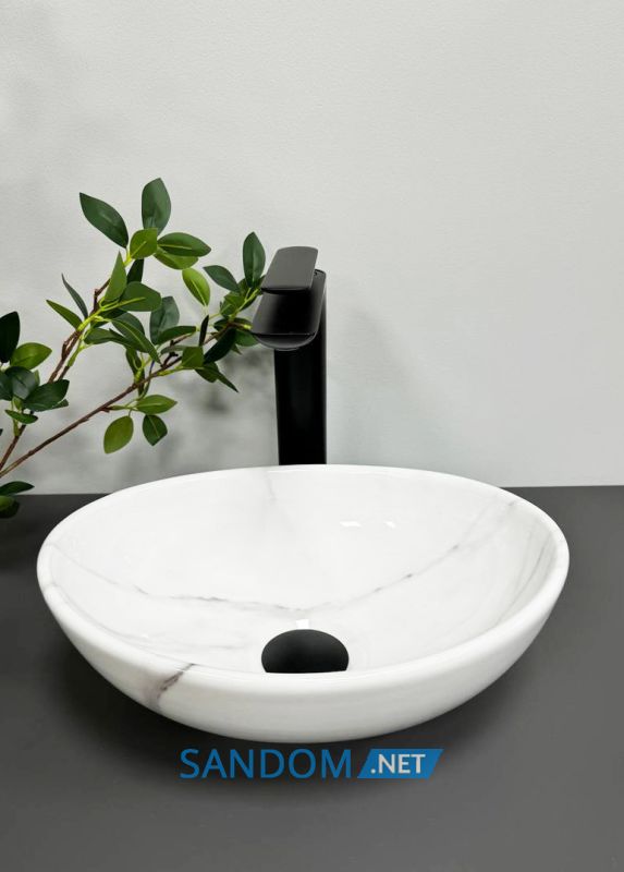 Умивальник накладний VBI PARMA S MARBLE NATURE GLOSSY 35x26