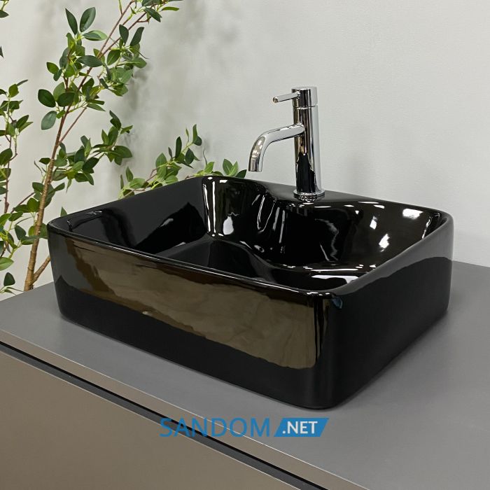 Умывальник накладной VBI FORLI BLACK GLOSSY 48x38
