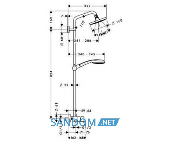 Душевая система Hansgrohe Croma 100 27154000