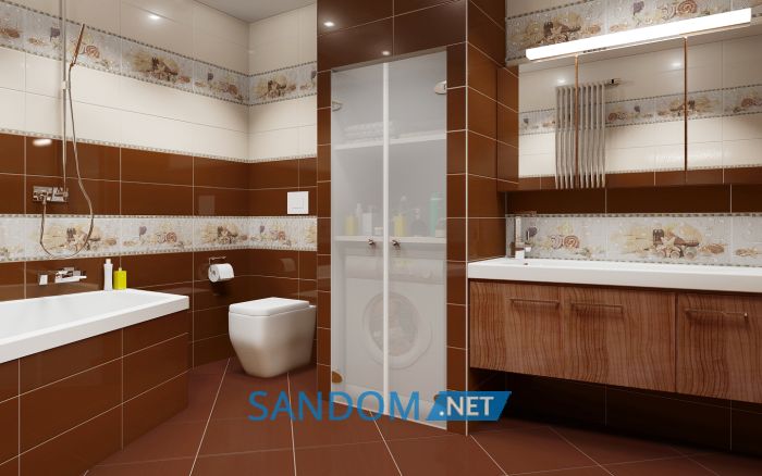 Плитка Атем Ялта B 20x50 бежевая (стена)