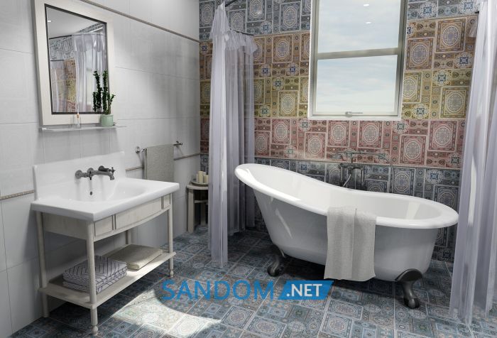 Плитка Атем Алладин Узор W 27,5x40 белая (стена)