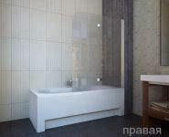 Шторка на ванну двухэлементная Koller Pool QP97 L/R, прозрачное стекло