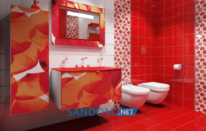 Плитка Атем Orly R 20x20 красная (стена)