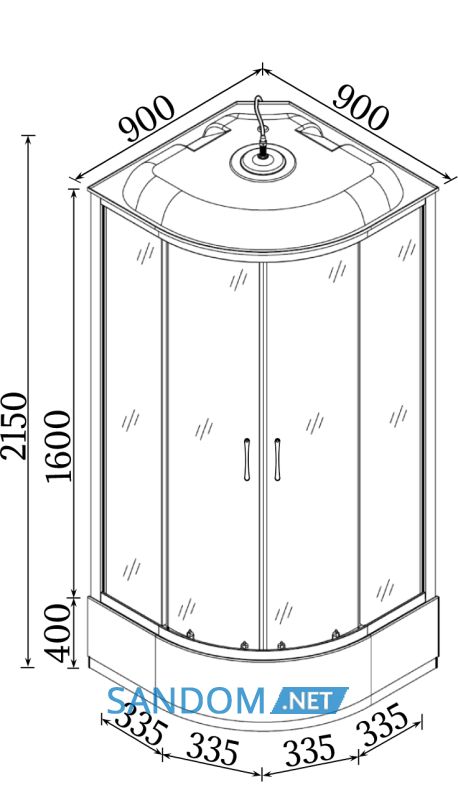 Душевой бокс BRAVO BZURA H90B 90x90x215