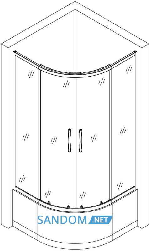 Душова кабіна Bravo Warta H90ТS 90x90x195 з глибоким піддоном