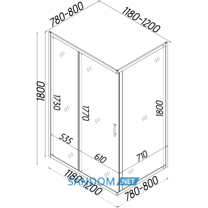 Душевая кабина Bravo Nisa N120TC 120x80x180 без поддона