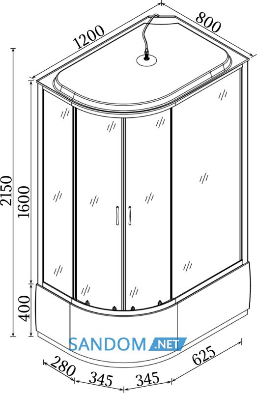 Душевой бокс BRAVO OBRA H120BR 120x80x215