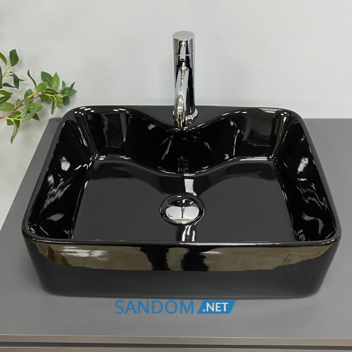 Умывальник накладной VBI FORLI BLACK GLOSSY 48x38