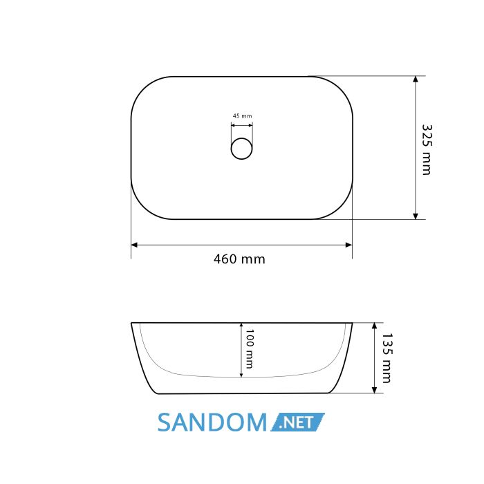 Умивальник накладний VBI RAVENNA BLACK STONE MATT 46x32,5