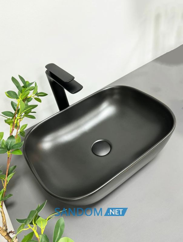 Умивальник накладний VBI RAVENNA BLACK MATT 46x33