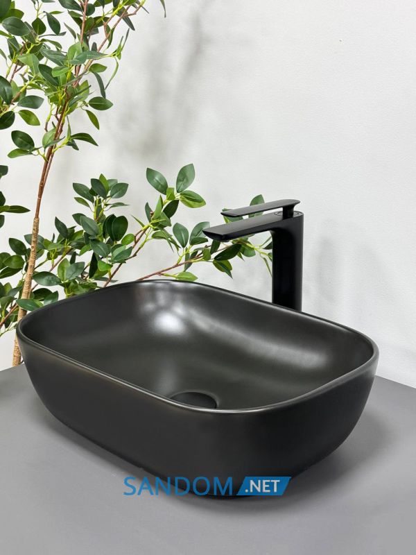 Умивальник накладний VBI RAVENNA BLACK MATT 46x33