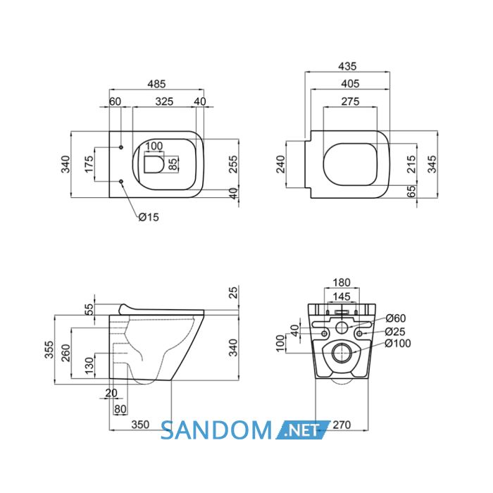 Унитаз подвесной Qtap Tern безободковый с сиденьем Soft-close QT1733052ERW