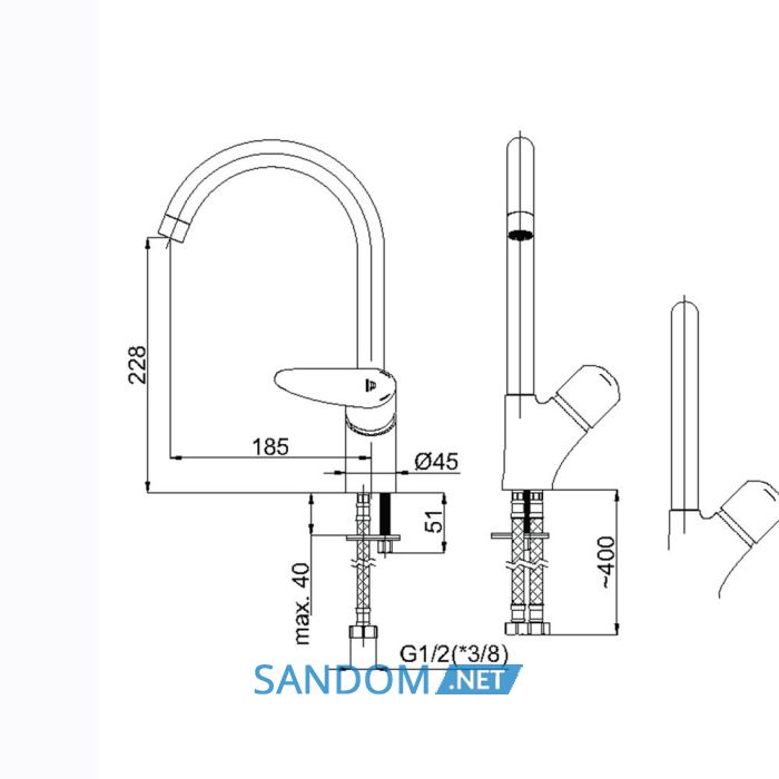 Змішувач для кухні Rubineta Satatic A30008