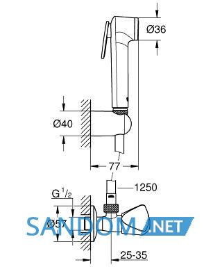 Гігієнічний душ Grohe Tempesta-F Trigger Spray 30 27514001 з тримачем та шлангом
