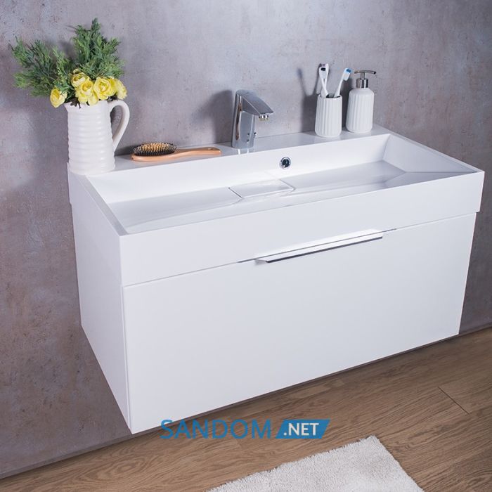 Тумба Fancy Marble Bermuda 1 з умивальником Ashley 90