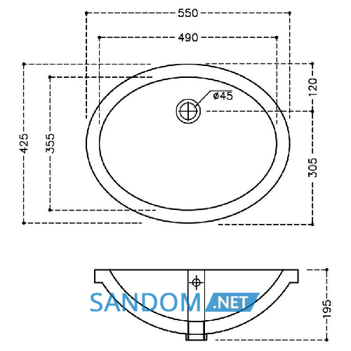 Умивальник врізний Jaquar Florentine 55