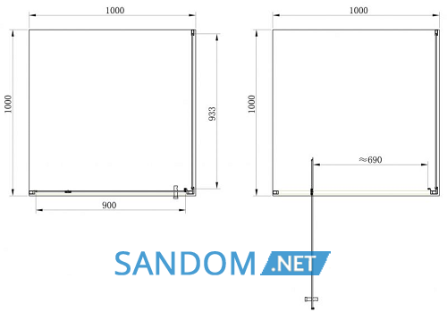 Душова кабіна Primera Frame 100х100х190 SHRC56106 без піддону