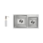 Мойка для кухни Lidz H7843 3.0/1.0 мм Brush + дозатор для моющего средства