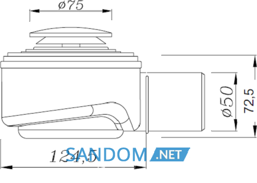 Сифон AquaForm для душового піддону 320-19008 click-clack, 50 мм