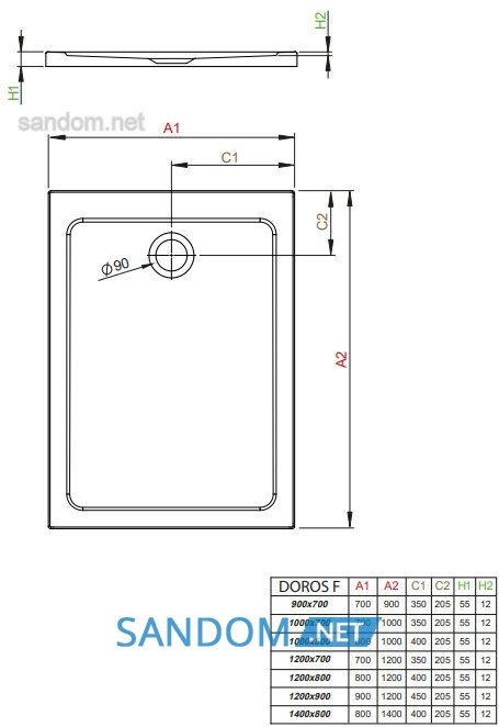 Душевой поддон Radaway Doros F 120x80 SDRF1280-01