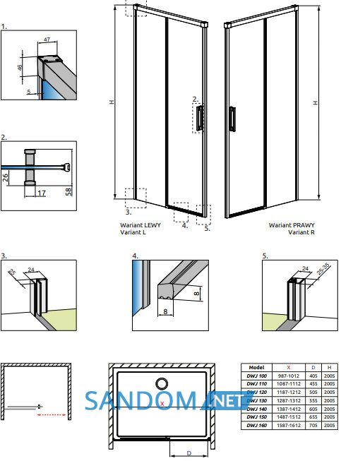 Душові двері Radaway Idea DWJ 120
