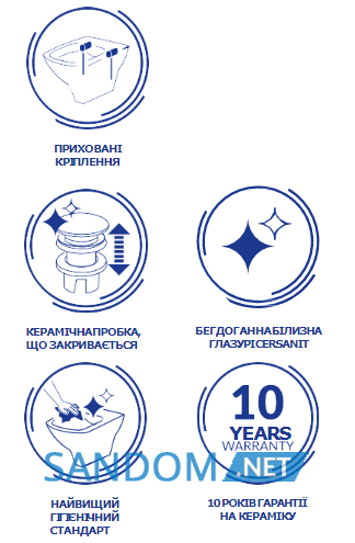 Біде підвісне Cersanit Crea прямокутне
