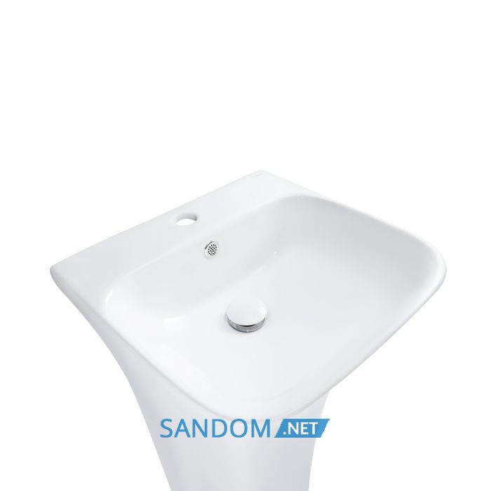 Раковина підлогова моноблок Qtap Crow 45x43,5x82,5 з донним клапаном QT0511G315W