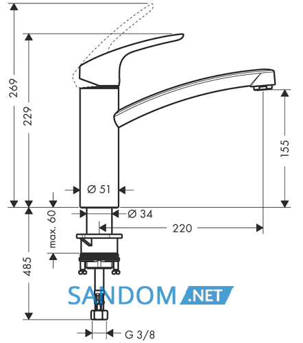 Змішувач для кухні Hansgrohe Focus 31806000