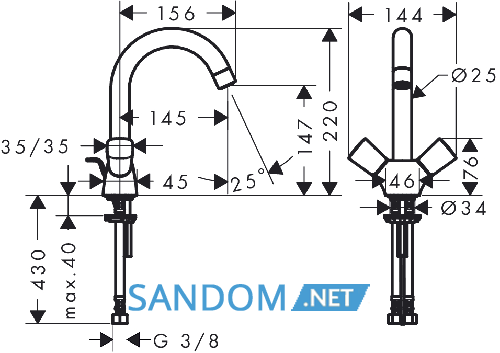 Змішувач для умивальника Hansgrohe Logis 71222000