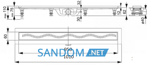 Трап для душа AlcaPlast APZ8-950M Simple
