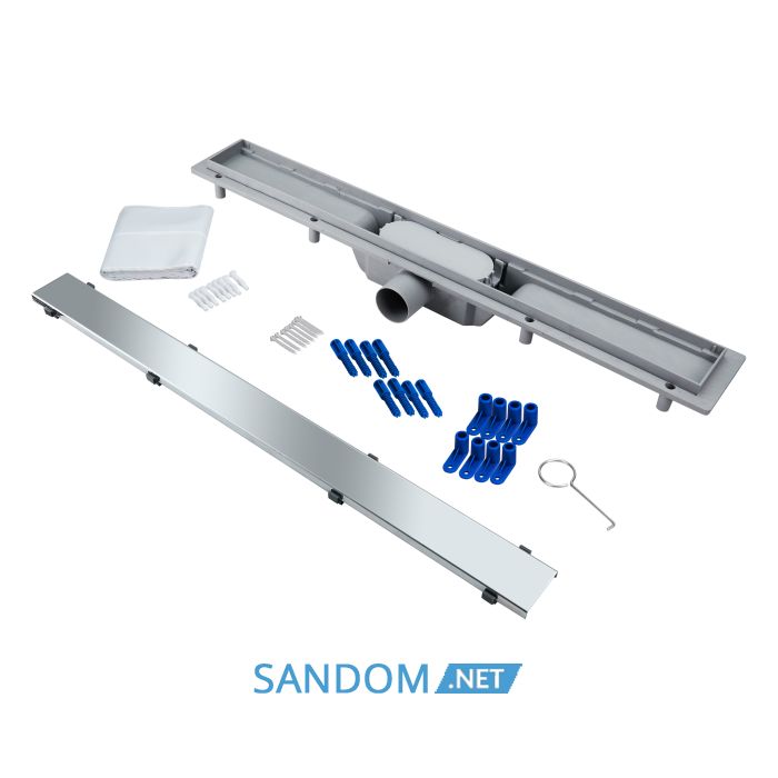 Трап Qtap Dry Tile304-700 линейный с сухим затвором под плитку 700 мм