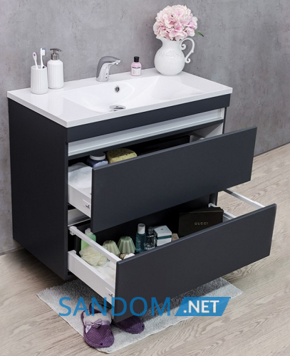 Тумба Fancy Marble Borneo с умывальником Amelia 90 