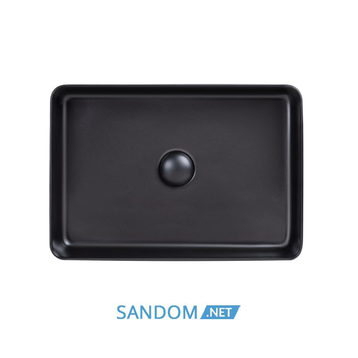 Накладна раковина Qtap Tern 50х35 Matt black с донным клапаном QT1711A055MB