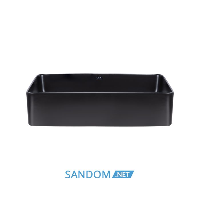 Накладна раковина Qtap Tern 50х35 Matt black с донным клапаном QT1711A055MB