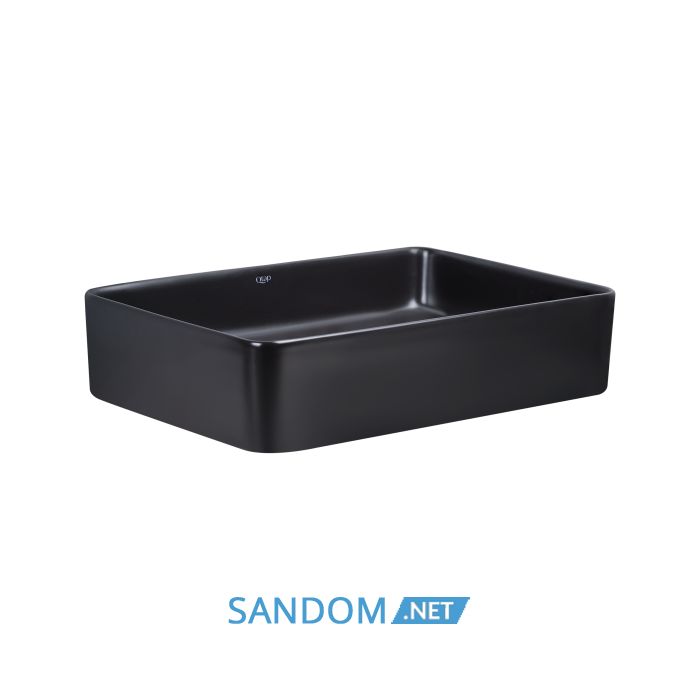 Накладна раковина Qtap Tern 50х35 Matt black с донным клапаном QT1711A055MB