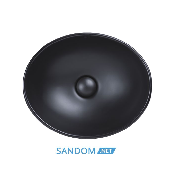 Накладна раковина Qtap Dove 41x33,5 Matt black с донным клапаном QT063078MBMB