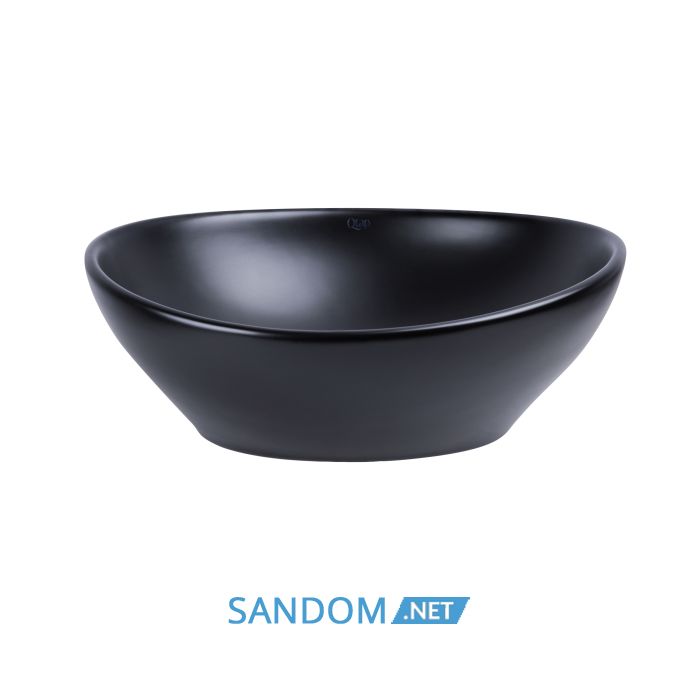 Накладна раковина Qtap Dove 41x33,5 Matt black с донным клапаном QT063078MBMB