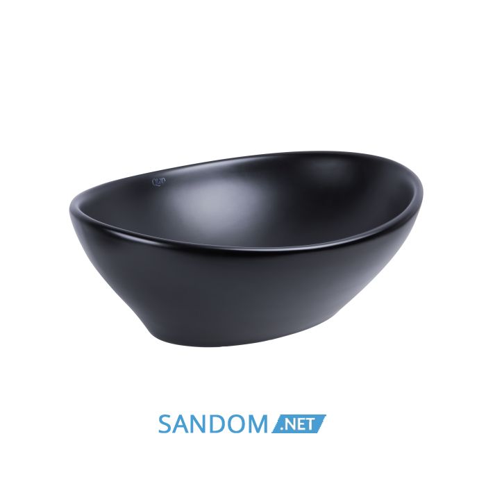 Накладна раковина Qtap Dove 41x33,5 Matt black с донным клапаном QT063078MBMB