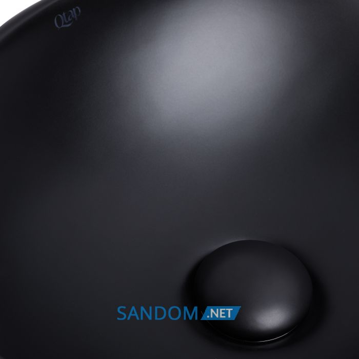 Накладна раковина Qtap Dove 41x33,5 Matt black с донным клапаном QT063078MBMB