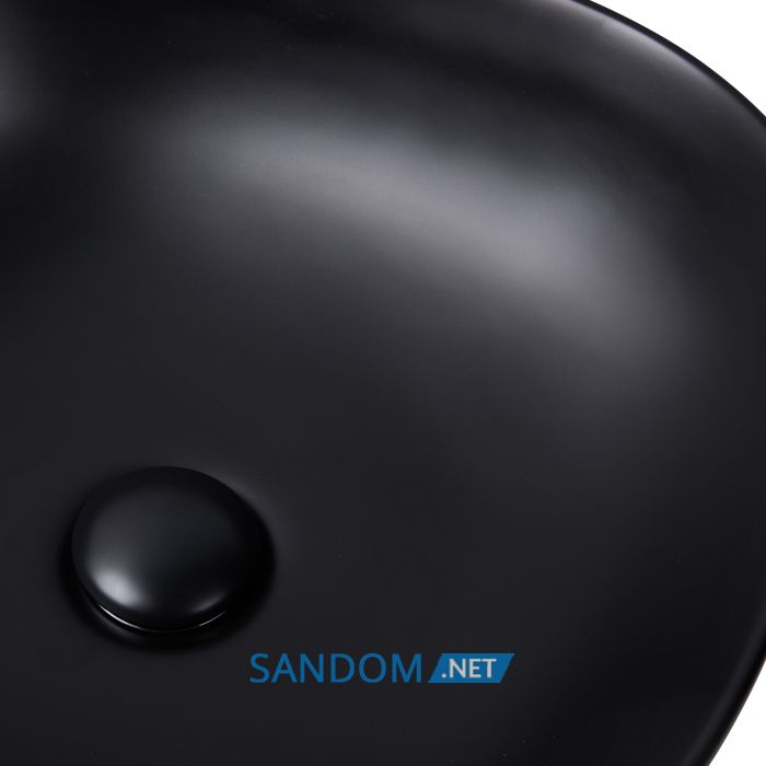 Накладна раковина Qtap Kolibri 41x41 Matt black з донним клапаном QT10112144MBMB