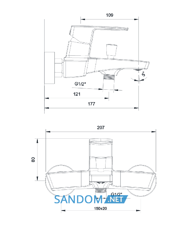 Смеситель для ванны Imprese GRAFIKY ZMK041807040